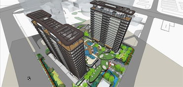 精品現代高層住宅建筑及景觀設計方案su模型