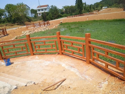 河道安全護欄水泥仿木欄桿中字款