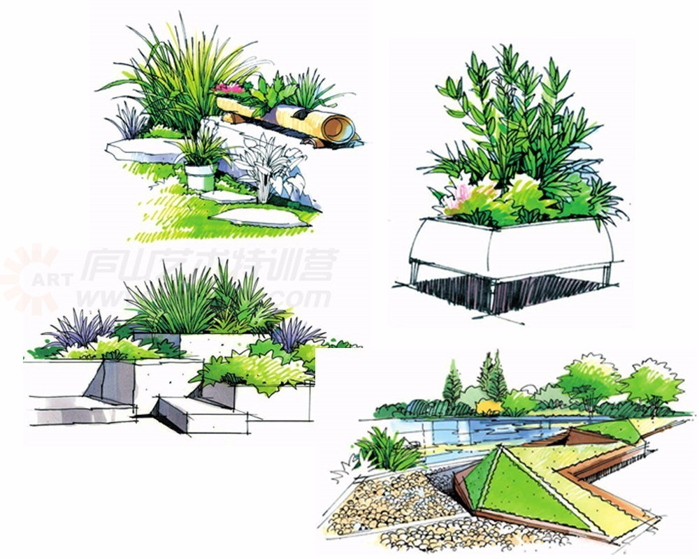 純干貨 | 景觀設計馬克筆著色技法~